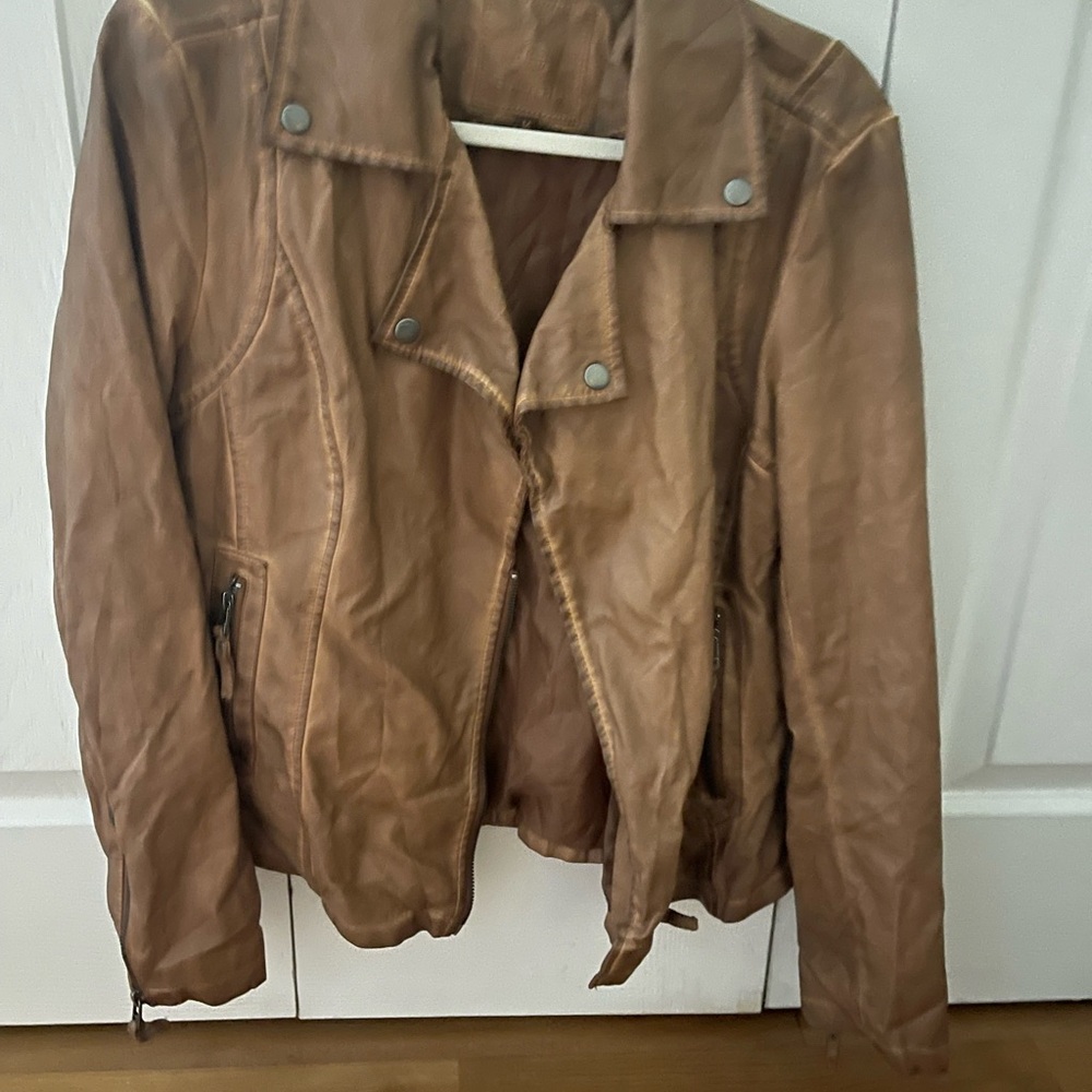 Max Studio Brown Leather Jacket